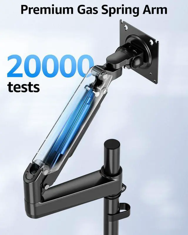 Alt view image 5 of 5 - MOUNTUP Heavy Duty Monitor Arm Fits Max 49" Ultrawide Screens, Ultra Wide Monitor Arm Holds 4.4-44 lbs, Single Monitors Stand for Samsung Odyssey G9 and More, Gas Spring Height Adjustable, VESA Mount