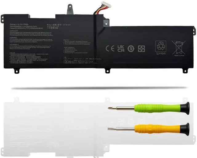 Main image of C41N1541 Laptop Battery Replacement for Asus Rog Strix GL702 GL702V GL702VM GL702VMK GL702VS GL702VT GL702ZC GL702VS-BI7N12 GL702VT-GC026T GL702VT-GC018T GL702VM-DB71 4ICP4/59/13 15.2V 76Wh 4840mAh