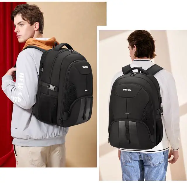 Alt view image 2 of 5 - YAMTION School Backpack for Teens and Adults,18.4 Inch Laptop Bookbag for High School College Students Work Office Business Travel