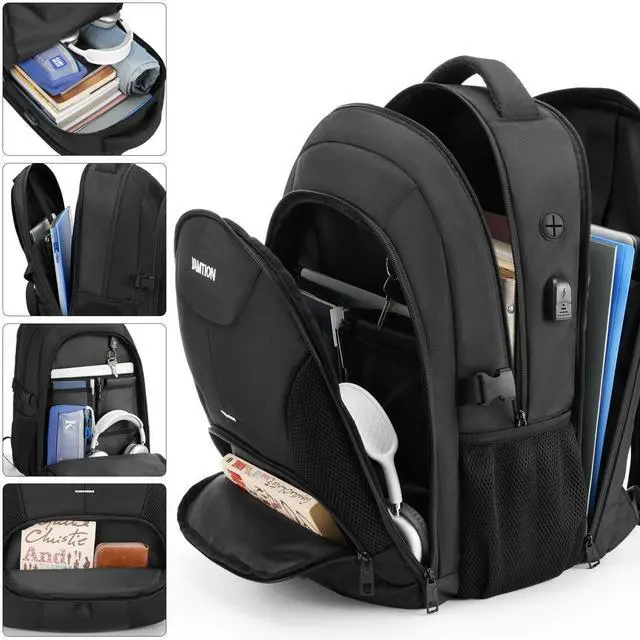 Alt view image 3 of 5 - YAMTION School Backpack for Teens and Adults,18.4 Inch Laptop Bookbag for High School College Students Work Office Business Travel