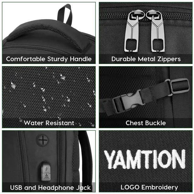Alt view image 4 of 5 - YAMTION School Backpack for Teens and Adults,18.4 Inch Laptop Bookbag for High School College Students Work Office Business Travel