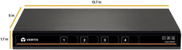 Alt view image 3 of 5 - Avocent Vertiv Cybex SC800 Secure Desktop,4 Port,Single Head Monitor,DisplayPort,TAA Compliant,Common Access Card (CAC),Dedicated Peripheral Port (DPP),Secure Desktop KVM Switch(SC840D-001)
