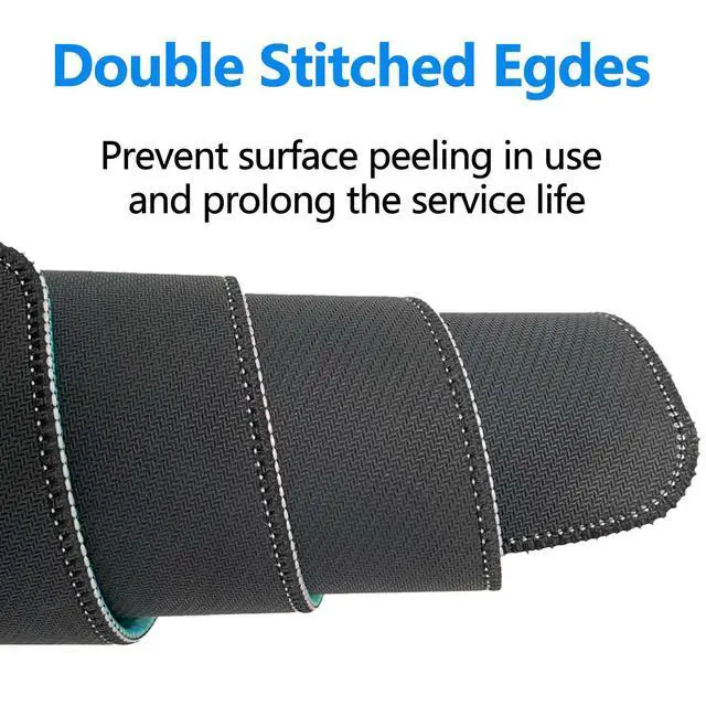 Alt view image 5 of 5 - Fluid Pattern XXL Mouse Pad,Thicken Waterproof Grey White Swirl Large Gaming Mousepad with Stitched Edge, Aqua Swirl Mousepad,Non-Slip Base Ink Liquid Mouse Keyboard Mat 31.5X15.7X0.16in