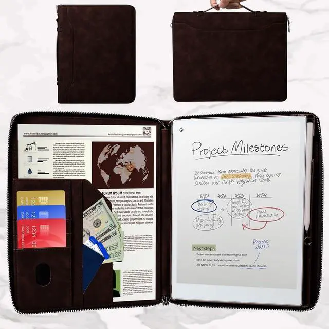 Main image of E NET-CASE Premium PU Leather Case for Remarkable 2 Tablet 10.3 inch (2020 Released), Business Handheld Design Cover for Remarkable 2 Digital Paper with Zipper & Pen Holder (Fantasy Brown)