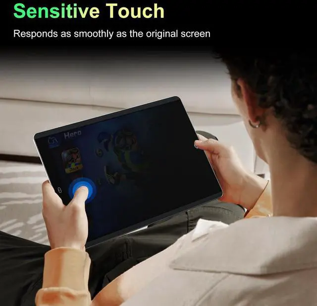 Alt view image 5 of 5 - LUSA DESIGN 360°Magnetic Privacy Screen for iPad 9th/8th/7th Generation (10.2Inch,2019/2020/2021), Removable Anti Blue Light Glare Spy Private Filter, High Sensitive Bubble-Free Screen Protector