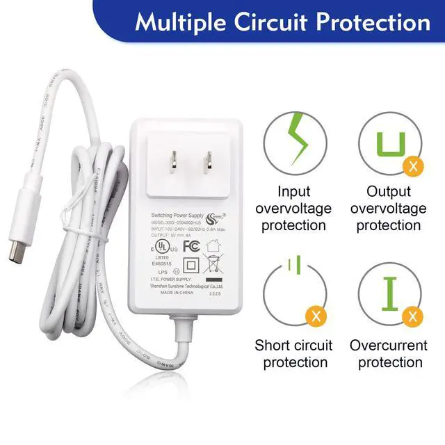 Alt view image 3 of 5 - Orange Pi Official Type-C Power Supply US Plug for Orange Pi Single Board Computer, Multiple Circuit Protection Type-C Power Adapter(5V4A Type C)