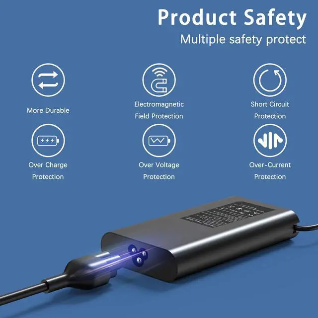 Alt view image 4 of 5 - 90W 65W USB C Laptop Charger Compatible with Dell XPS 13 9365 9360 9370 Latitude7420 7320 7390 Latitude 3400,3500, 5289,5300 2in1 Laptops Charger Include Fast Power Cord