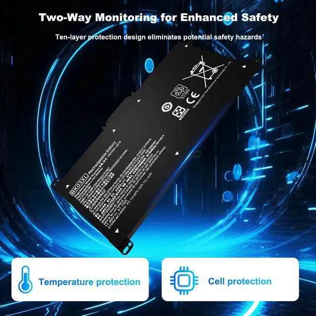 Alt view image 3 of 5 - BK03XL Laptop Battery for Hp Pavilion X360 14M-BA114DX 14-BA253CL 14M-BA011DX 14-BA0XX 14-BA125CL 14M-BA013DX 14-BA175NR 14M-BA011DX 14M-BA0XX 14M-BA015DX 14M-BA1XX 14-BA1XX 916811-855 916366-421
