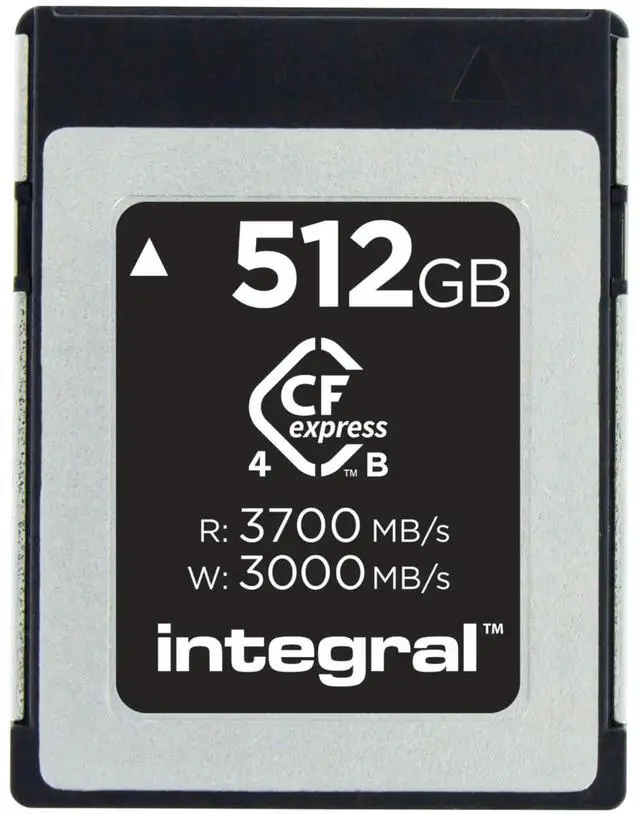 Main image of Integral Studio Grade CFexpress 4.0 Type B 512GB Memory Card - 3700MB/s Read, 3000MB/s Write, 800MB/s Continuous Write - for Advanced Film Cameras and DSLR Cameras