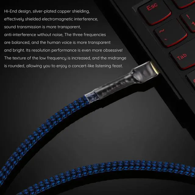Alt view image 2 of 5 - Viborg HiFi USB Cable 4.9FT/1.5M DAC A-B OCC Digital AB Audio A to B Hi-End USB Cord for Digital-to-Analog Converter (DAC)