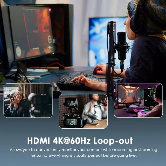 Alt view image 5 of 5 - WAVLINK 4K30/2K60/1080p120 Capture Card, Up to 4K60 HDR10/ 2560x1440@144hz/ 1080p@240hz passthrough on PS5, PS4, Xbox Series X and S, Xbox One,in OBS and More,Ultra-Low Latency,Widely Compatible