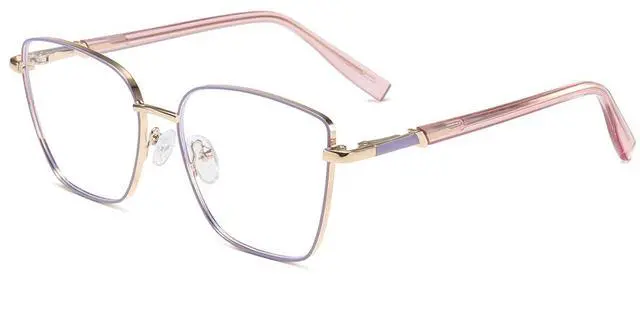 Main image of 2025 new photosensitive color changing glasses, anti blue light, UV responsive lenses, metal frame (Purple color changing glasses)