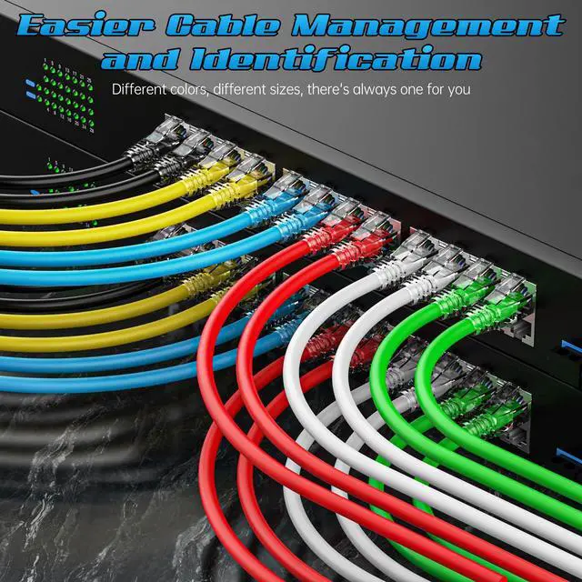 Alt view image 3 of 5 - 5 Feet Cat6 Patch Cables(12 Pack), Solid Pure Copper Patch Cord, Cat 6 Ethernet Cable, UTP Network, High Speed RJ45 Internet Cables, Compatible for Router, Switche, PC, Server, PS4/5, Xbox - Blue