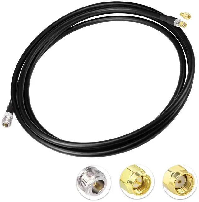 Main image of Bingfu Lora Antenna 10ft ALSR400 Ultra Low Loss RF Extention Cable - N Female to RP-SMA Male - with SMA Male Adapter Compatible with Helium HNT BOBCAT Miner SyncroBit Gateway Sensecap Hotspot Antennas