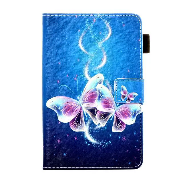 Alt view image 3 of 5 - UUcovers Case for Kindle Fire 7 Tablet 7" (Only Fits 12th Generation, 2022 Release) with Stand [Auto Wake/Sleep] Pencil Holder Smart PU Leather Folio Wallet Shockproof Cover, Glitter Purple Butterfly