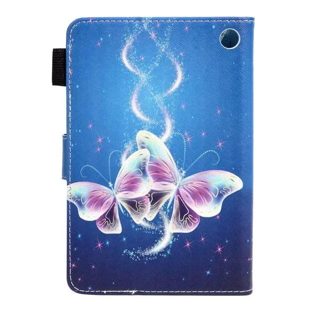 Alt view image 4 of 5 - UUcovers Case for Kindle Fire 7 Tablet 7" (Only Fits 12th Generation, 2022 Release) with Stand [Auto Wake/Sleep] Pencil Holder Smart PU Leather Folio Wallet Shockproof Cover, Glitter Purple Butterfly