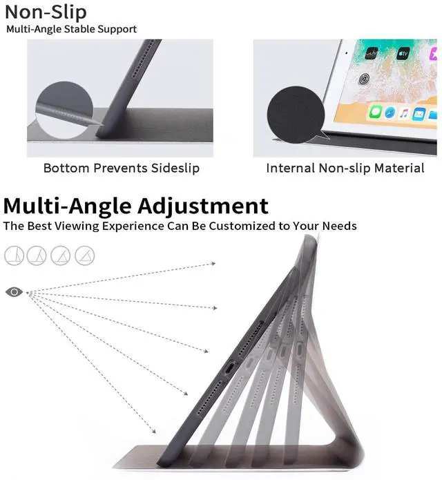 Alt view image 4 of 5 - Slim Case for All-New Kindle Fire HD 10 Tablet (13th Generation, 2023 Release) 10.1" PU Leather Folio Stand Adjustable Smart Shell Cover with Auto Wake/Sleep for Fire Tablet 10 2023,Library Bookshelf