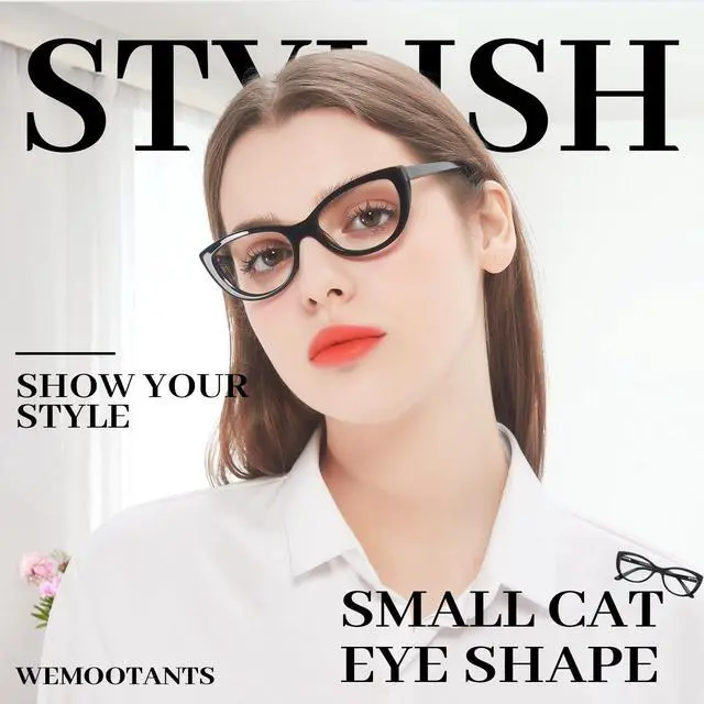 Alt view image 2 of 5 - WEMOOTANTS Black Cat Eye Eyeglasses Cute Blue Light Blocking Glasses