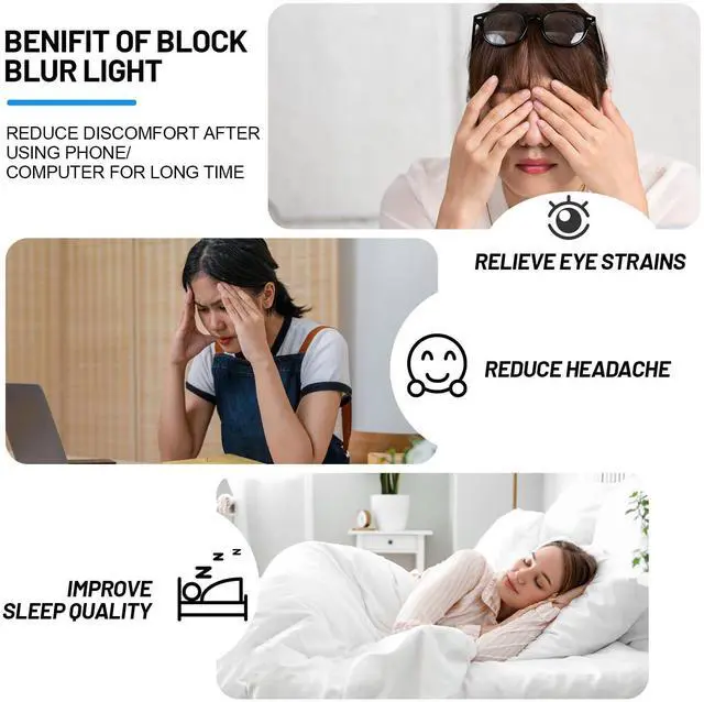 Alt view image 5 of 5 - WEMOOTANTS Black Cat Eye Eyeglasses Cute Blue Light Blocking Glasses