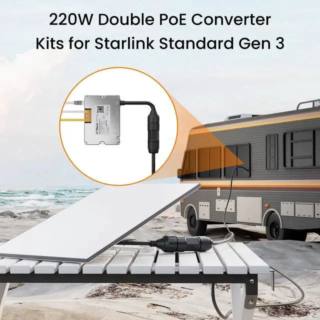 Alt view image 4 of 5 - STARGEAR Starlink Gen 3 220W Dual POE Injector Converter + Starlink Cable to RJ45 Adapter Kits for Starlink Standard, 12V/24V High-Efficiency Power Delivery Solution, Reliable and Easy Installation