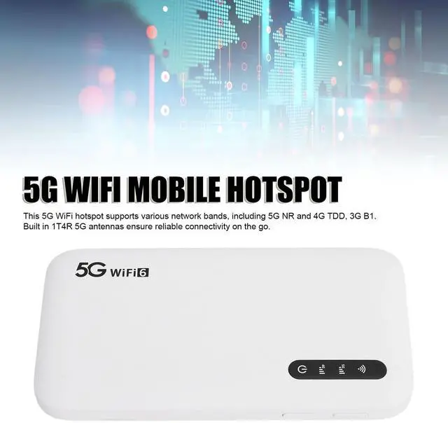 Alt view image 2 of 5 - 5G Mobile Hotspot for Travel, 5G 6 Mobile Hotspot Router with Sim Card Slot, Support 16 Devices, 6100mAh Portable Device for Phone Tablet