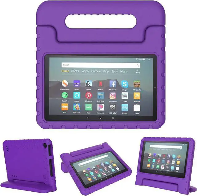 Main image of SIMPLEWAY Kids Case for Fire 7 Tablet 9th/7th/5th Generation 2019/2017/2015 Release, Light Weight Shock Proof Protective Cover with Handle Stand Case Purple