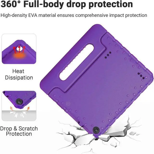 Alt view image 4 of 5 - SIMPLEWAY Kids Case for Fire 7 Tablet 9th/7th/5th Generation 2019/2017/2015 Release, Light Weight Shock Proof Protective Cover with Handle Stand Case Purple