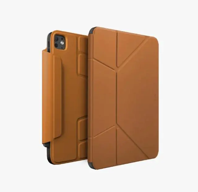 Alt view image 3 of 5 - UNIQ iPad Pro 11" Case (Gen 7 2024 Brown) RYZE 360 Elevation+ + Integrated Foldable Stand | Ultra Slim Protective Cover
