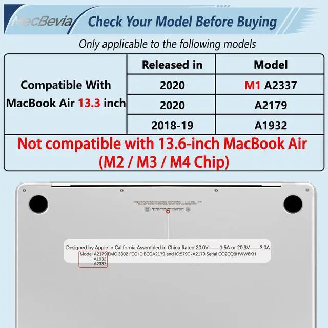 Alt view image 2 of 5 - MecBevia Compatible with MacBook Air 13.3 inch Case 2021-2018 Release A2337 M1 A2179 A1932 Touch ID, Plastic Hard Shell&Keyboard Cover&Screen Protector&Webcam Cover&Type-C Adapter, Sparkly SakuPink