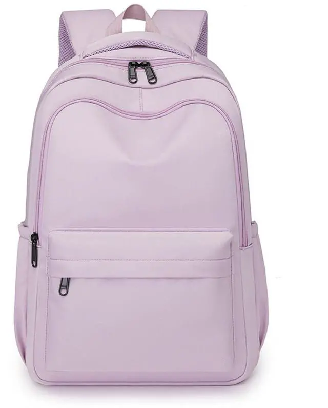 Main image of Cute Aesthetic Backpack for School Supplies College Bookbags for Teen Girls Students Laptop Bag Large Capacity Bookbags Travel Lightweight Casual Middle School Bag Solid Color (Purple)