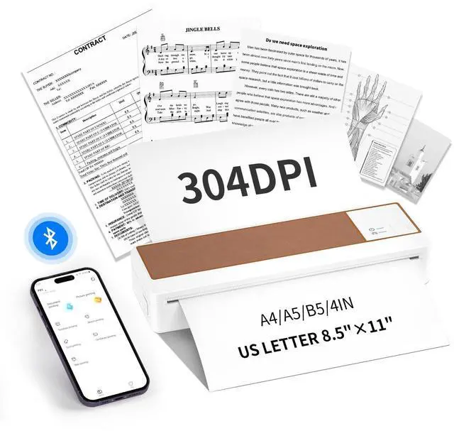 Main image of BORN4SHIP Portable Printer Wireless for Travel, Thermal Printer 8.5 x 11 for US Letter, Compatible with iOS, Android, Laptop for Business, School