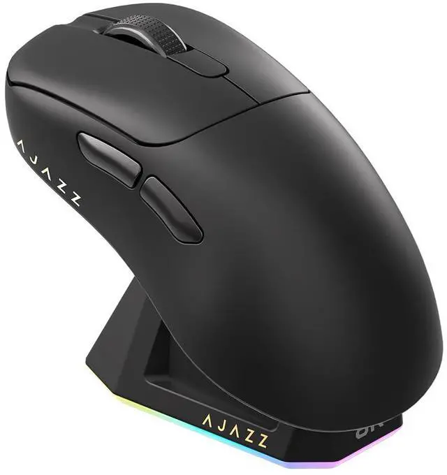 Main image of AJ179PRO PAW3395 26000 DPI Gaming Mouse, 8000Hz Polling Rate, 58g Ultra-Light, Tri-Mode (2.4G/Wired/Bluetooth 5.2), Magnetic RGB Charging Dock, Ergonomic Right-Hand Design, Black
