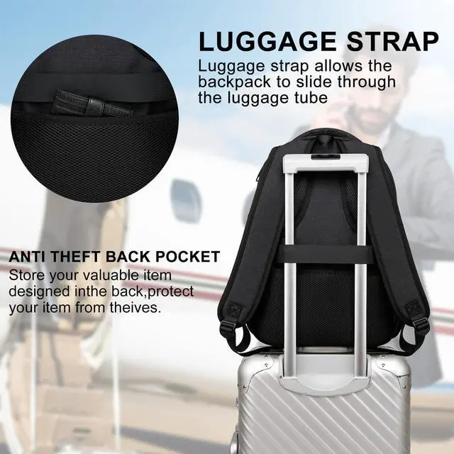 Alt view image 3 of 5 - LIBENED School Backpack for Teen Boys, 17.3 Inch Laptop Bookbag with USB Charging Port, Waterproof Backpack for High School & College Students, Durable Travel Backpacks for Teens