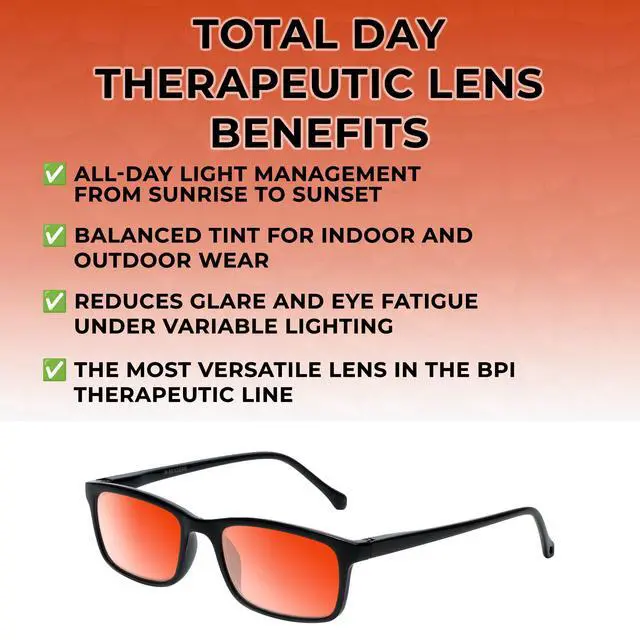 Alt view image 3 of 4 - Medspex M Readers 105 Color Therapy Reading Glasses +2.50 Black/Orange Unisex Fluorescent Light Sensitivity Chromotherapy Chakra Healing