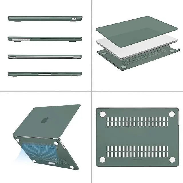Alt view image 5 of 5 - MOSISO Compatible with MacBook Air 13 inch Case 2025 2024 2023 2022 M4 A3240 M3 A3113 M2 A2681, Plastic Hard Shell&Keyboard Cover&Screen Film&Type C for MacBook Air 13.6 inch Case, Emerald Green
