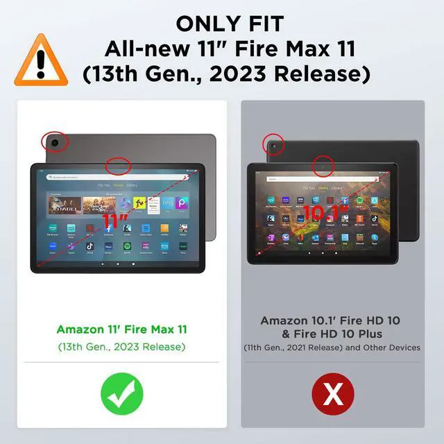 Alt view image 2 of 5 - MoKo Case Fits Amazon Kindle Fire Max 11 Tablet (13th Gen, 2023 Release) 11" - Slim PU Leather Trifold Stand Cover for Kindle Fire 11 Tablet Colored Hard Back Shell with Auto Wake/Sleep, Navy Blue