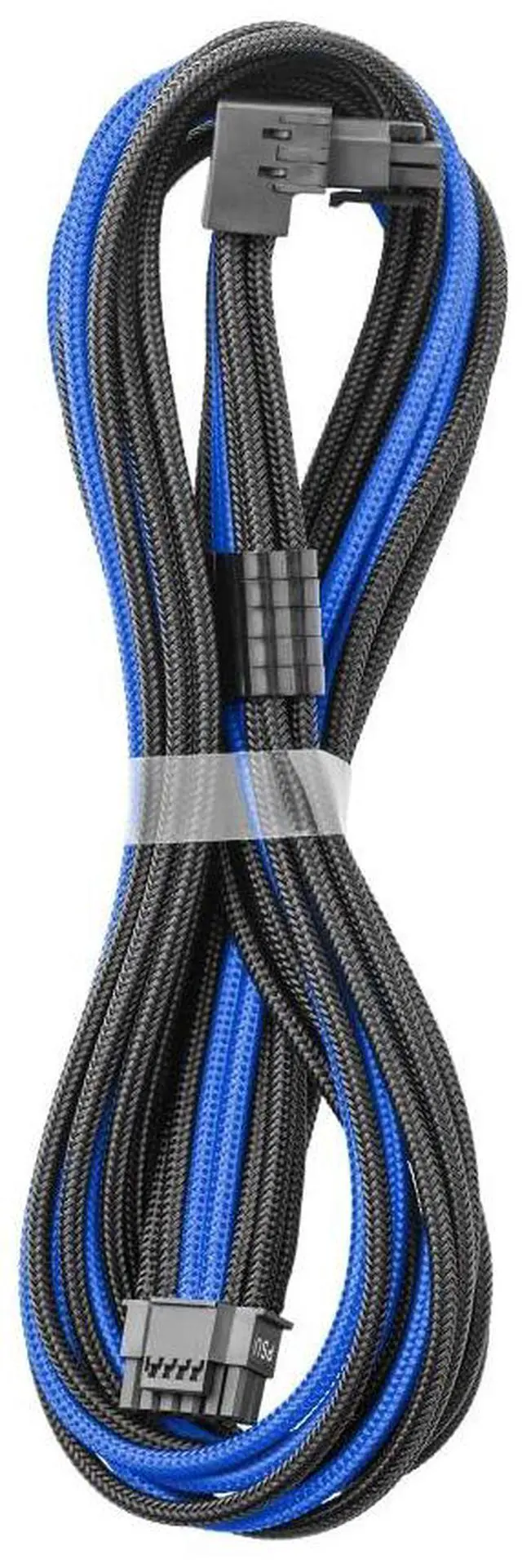 Main image of CableMod Universal Pro ModMesh Sleeved 12V-2x6 12VHPWR 90° StealthSense Direct PCIe Cable (Variant B, Black + Blue)