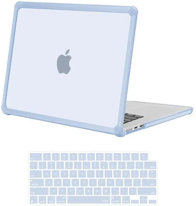 Main image of MOSISO Compatible with MacBook Air 15 inch Case 2025 2024 2023 Release M4 A3241 M3 A3114 M2 A2941, Anti-Cracking&Anti-Fingerprint Heavy Duty Hard Shell with TPU Bumper&Keyboard Cover, Baby Blue
