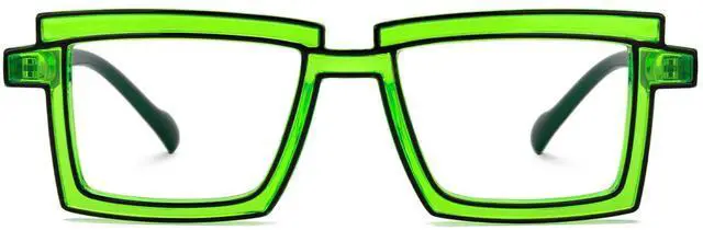 Main image of Zeelool Rectangle Glasses Stylish Eyewear for Women Blue Light Blocking Glasses Anti Eyestrain Glasses ZJGP094654-08 Green