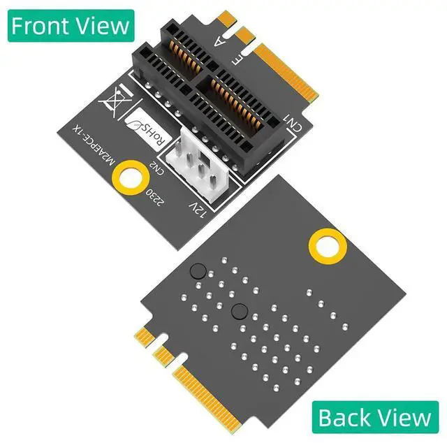 Alt view image 2 of 5 - Mustpoint New Version M.2(NGFF) Key A/A+E/E to PCI-E 1X Adapter
