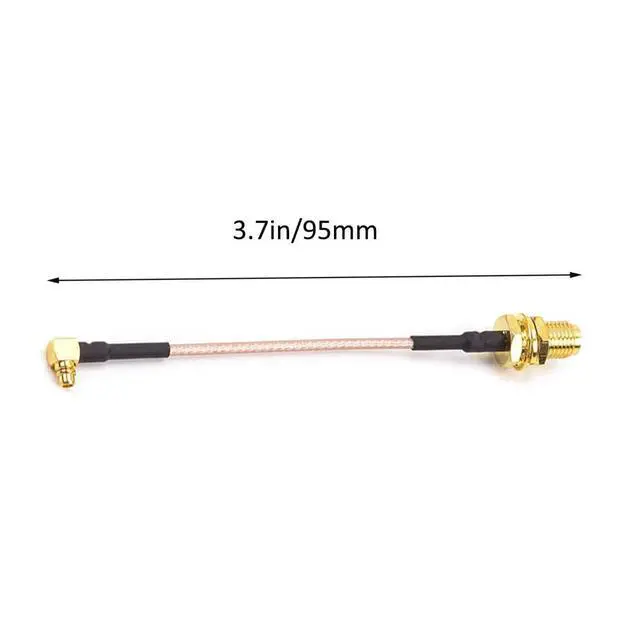Alt view image 2 of 2 - CORONIR Angle Head MMCX to SMA Female Low Loss FPV Antenna Extension Cable Adapter for FPV Racing Drone Quadcopter DIY Accs(95mm/3.7")-Pack of 4