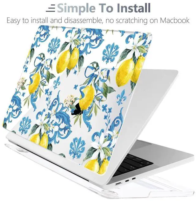 Alt view image 3 of 5 - Batianda Compatible with New MacBook Air 13 inch Case 2025 2024 2022 M4/M3/M2 Chip Model A3240/A3113/A2681, Plastic Clear Hardshell Keyboard Cover & USB-C OTG Adapter, Lemon