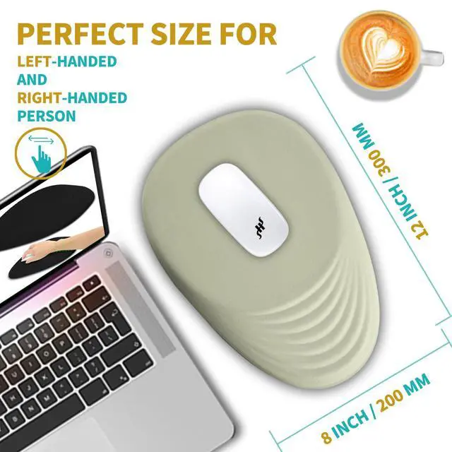 Alt view image 4 of 5 - Hokafenle Ergonomic Mouse Pad Wrist Support with Stepped-Wedge Design, Wrist Rest Pain Relief Mousepad Filled with Memory Foam, Carpal Tunnel Mousepad for Wireless Mouse(12x8 inch,Beige)
