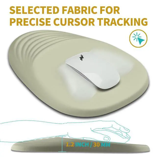 Alt view image 5 of 5 - Hokafenle Ergonomic Mouse Pad Wrist Support with Stepped-Wedge Design, Wrist Rest Pain Relief Mousepad Filled with Memory Foam, Carpal Tunnel Mousepad for Wireless Mouse(12x8 inch,Beige)