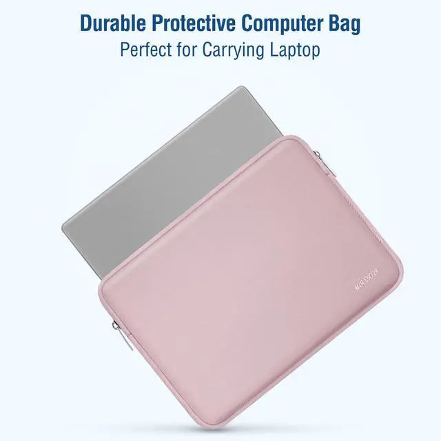 Alt view image 5 of 5 - MOSISO Laptop Case 13 inch, 13 inch Laptop Sleeve Bag Compatible with MacBook Air 13 M4 M3 M2 M1 2025-2018 / Pro 13 M2 M1 2025-2016, Neoprene Computer Sleeve Bag with Small Case, Baby Pink