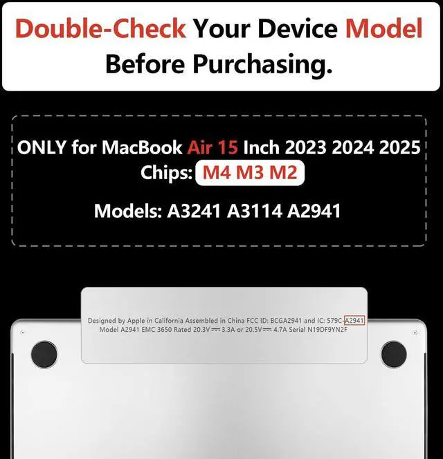 Alt view image 2 of 5 - TWOLSKOO Compatible with M4 MacBook Air 15 inch Case 2025-2023 Release M4 A3241 M3 A3114 M2 A2941, Plastic Hard Shell&Screen Protector&Keyboard Cover&Trackpad Film&Type C Adapter, Avocado Green