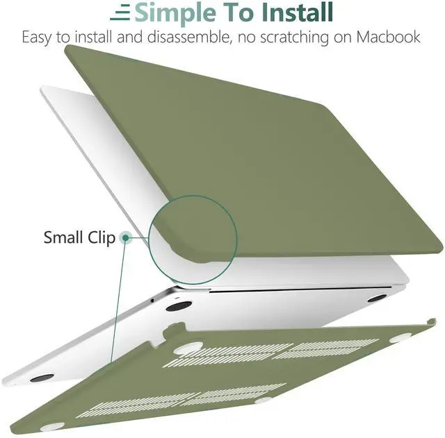 Alt view image 3 of 5 - TWOLSKOO Compatible with M4 MacBook Air 15 inch Case 2025-2023 Release M4 A3241 M3 A3114 M2 A2941, Plastic Hard Shell&Screen Protector&Keyboard Cover&Trackpad Film&Type C Adapter, Avocado Green