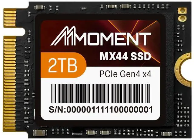 Main image of MMOMENT 2TB MX44 M.2 2230 NVMe SSD, PCIe Gen4 x4 Internal SSD, Up to 5100MB/s Read & 4800MB/s Write, Single-Sided, Compact 2230 Form Factor, Compatible with Steam Deck, ROG Ally, Surface Pro/Laptop