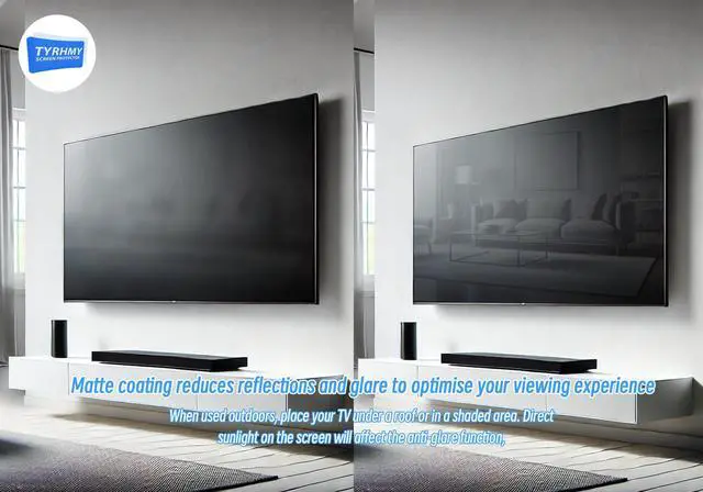 Alt view image 4 of 4 - TYRHMY Blue Light and Anti Glare Film for 58 Inch Anti Glare Film for 58 Inch Screen Eye Protection Screen Filter,Matte Frosted Anti Scratch,Glare reduction (58 INCH)