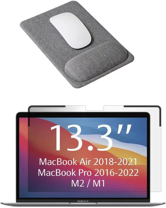 Main image of SenseAGE Magnetic Privacy Screen Filter for MacBook Air/Pro 13.3 Inch & Compact Ergonomic Mouse Pad with Wrist Support